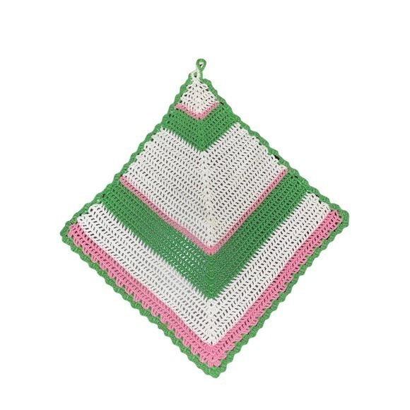 Vintage Diamond Shaped Doily Wall Hanging - Picture 1 of 2